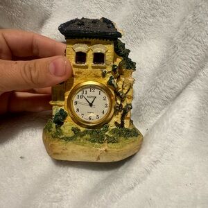Yellow Cottage Wall Clock Accent - Decorative Home Wall Clock